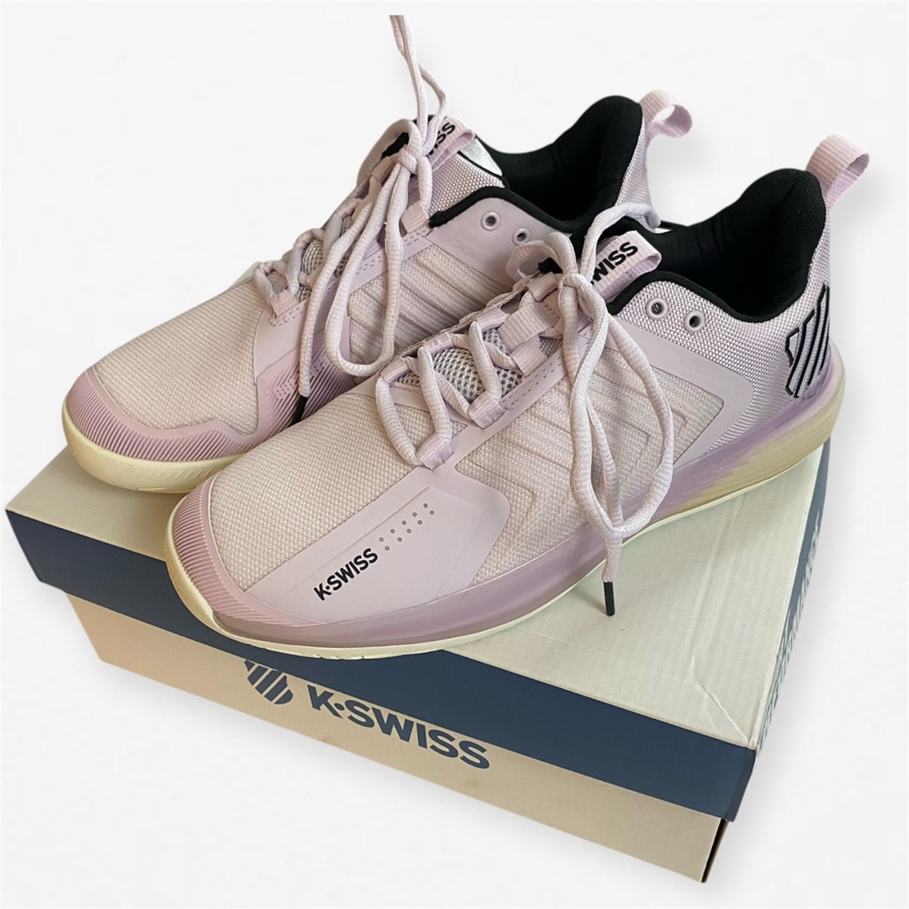 K-Swiss women’s ULTRASHOT 3 ORCHID ICE/BLANC DE BLANC/BLACK sneakers NIB sz 10